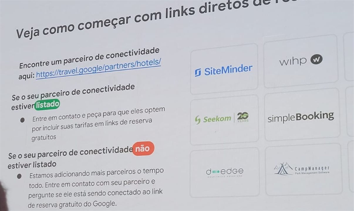 Links de reserva gratuitos do Google e alguns dos parceiros de conectividade do Google