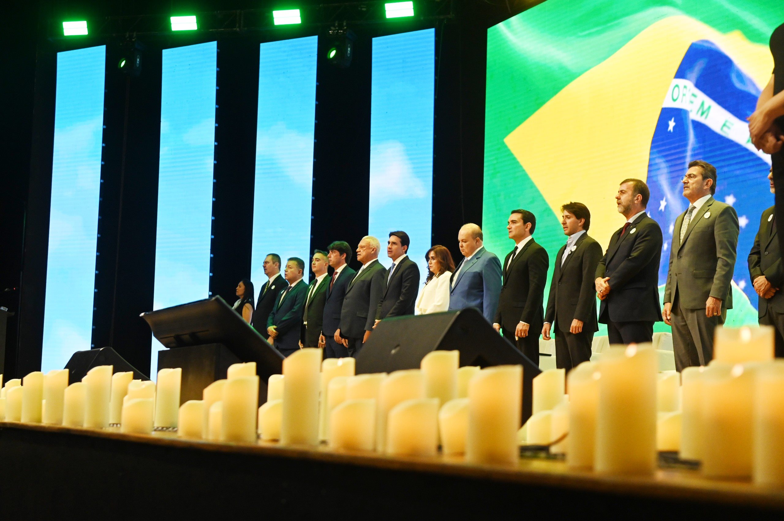 Autoridades na cerimônia de abertura da Abav Expo 2024