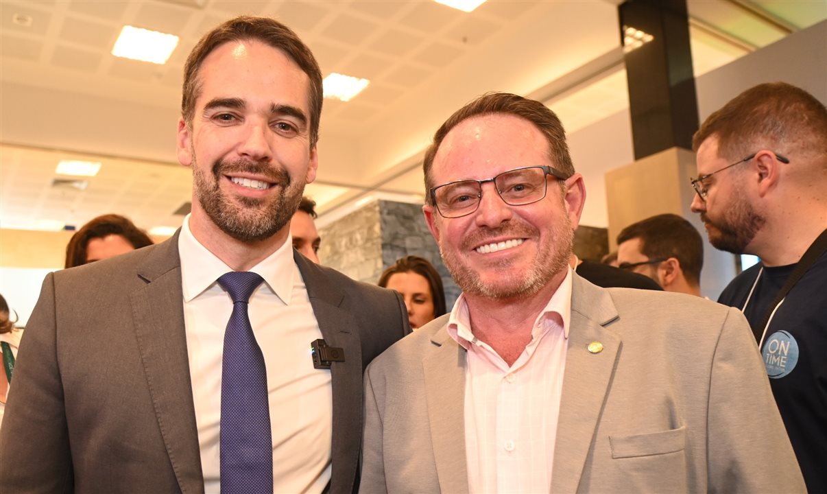 Governador Eduardo Leite e Ronaldo Santini, da Setur-RS