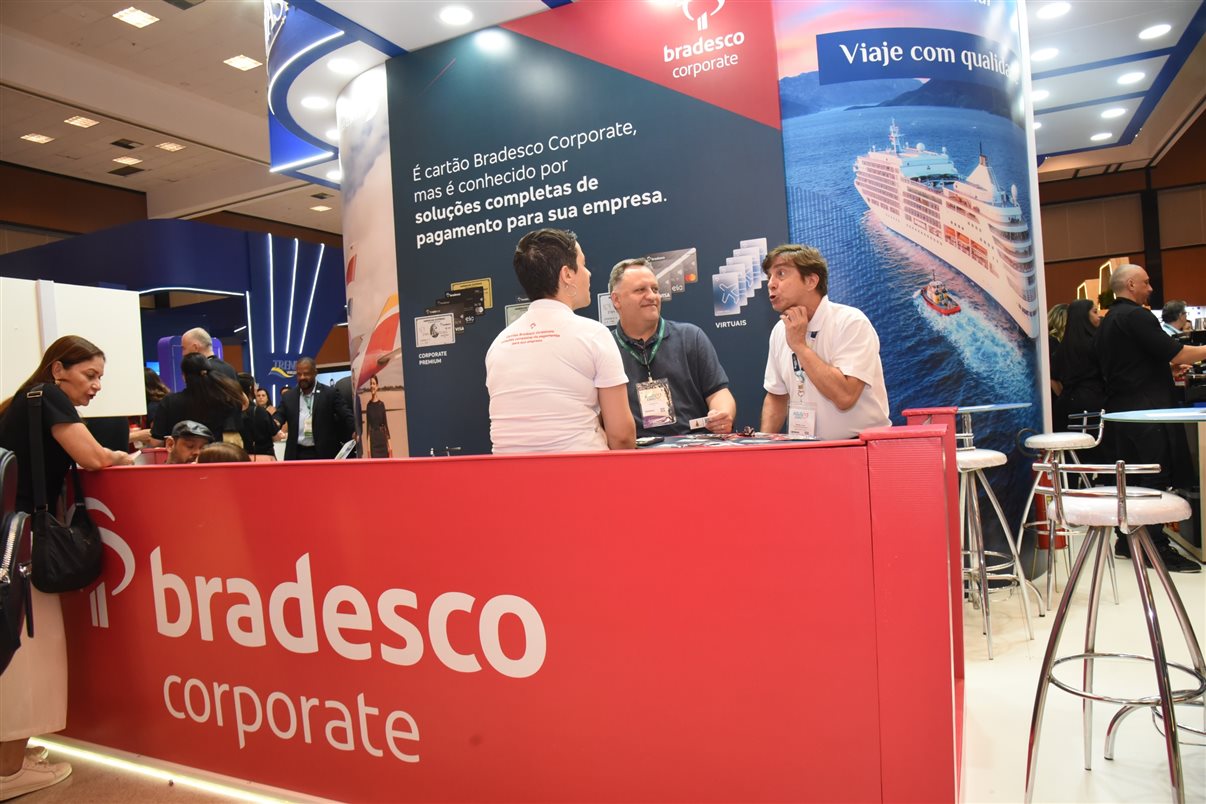 Bradesco Cartões ofereceu um lounge para networking e conversas entre visitantes