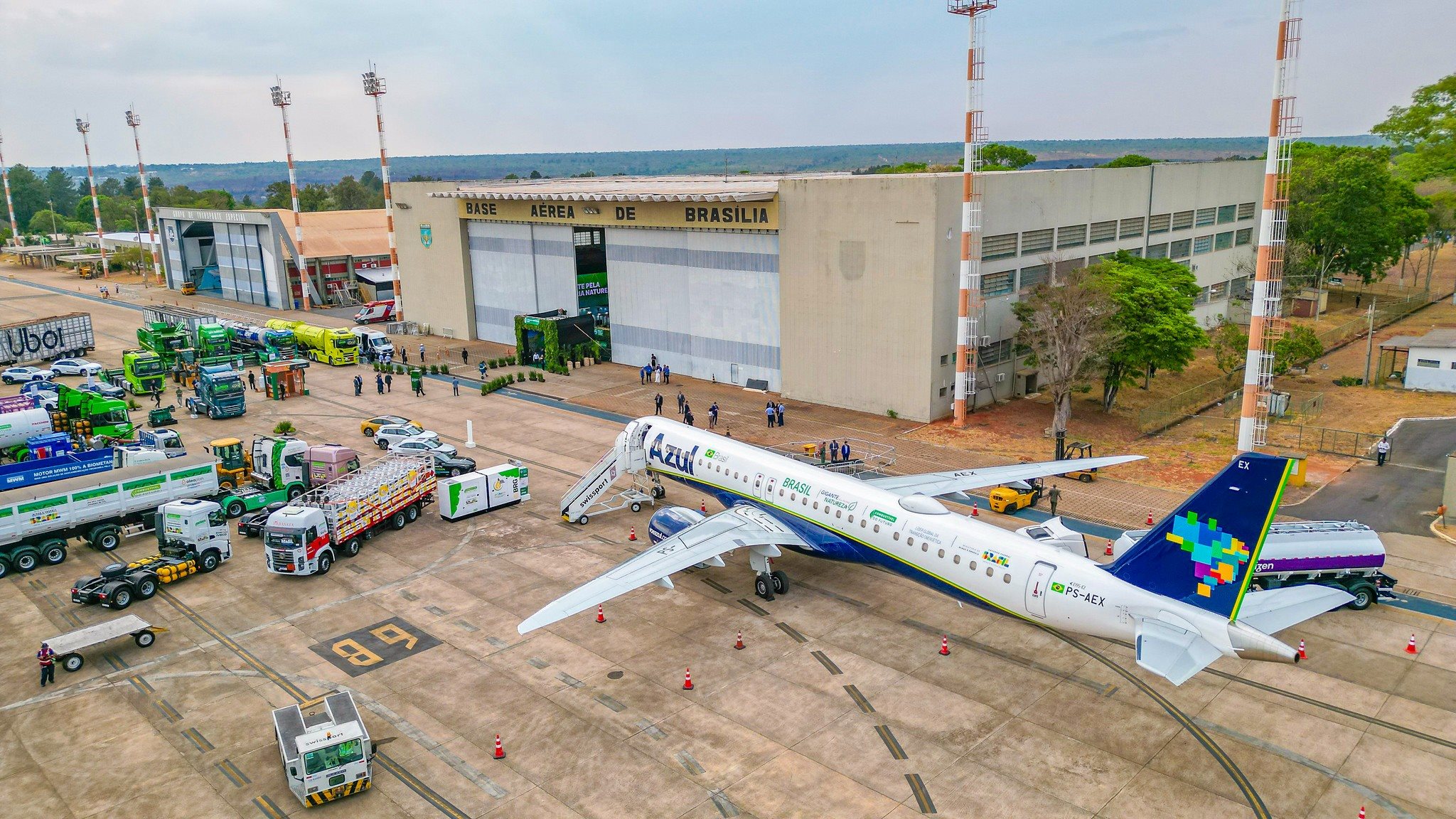 Azul também levou sua aeronave para a cerimônia