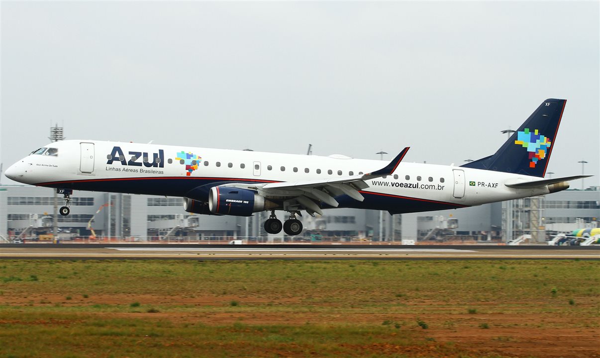 Azul também adotará aeronaves com maior capacidade: jatos Embraer 195