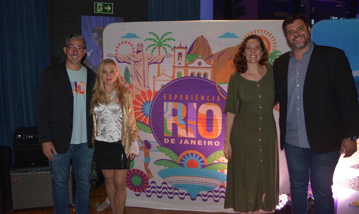 Leandro Bertholini e Luiz Felipe Amaral, da Secretária de Estado de Turismo do Rio de Janeiro, Renata Sbaraglia, da B2live, e Michelle Vanzella, do Blue Note Brasil