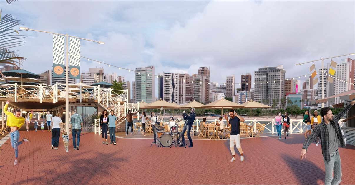 Projeções dos novos píeres de Fortaleza