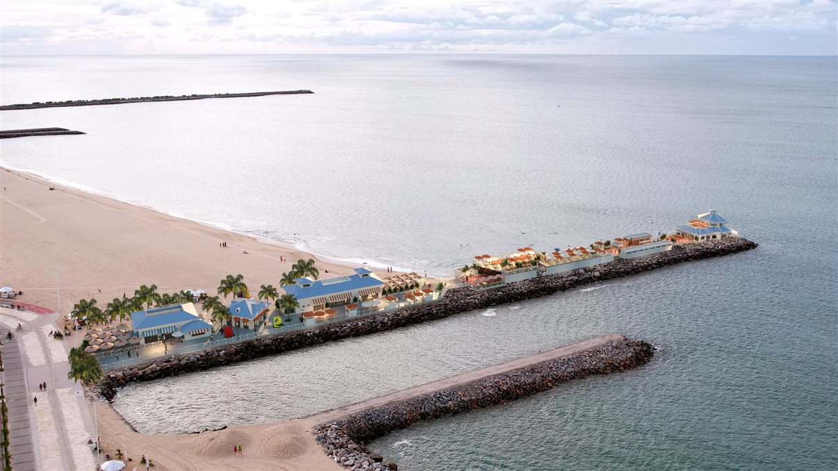 Projeções dos novos píeres de Fortaleza