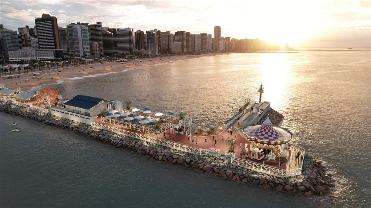 Projeções dos novos píeres de Fortaleza