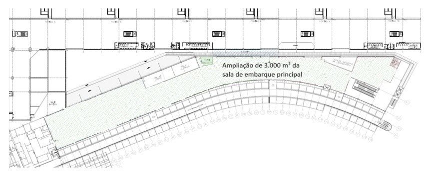 Projeto de ampliação da sala de embarque principal