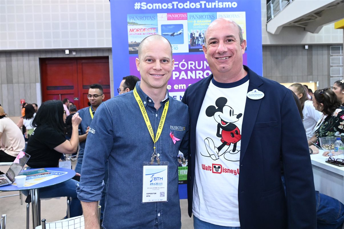 José Guilherme Alcorta, da PANROTAS, e Alexander Haim, da Disney Destinations