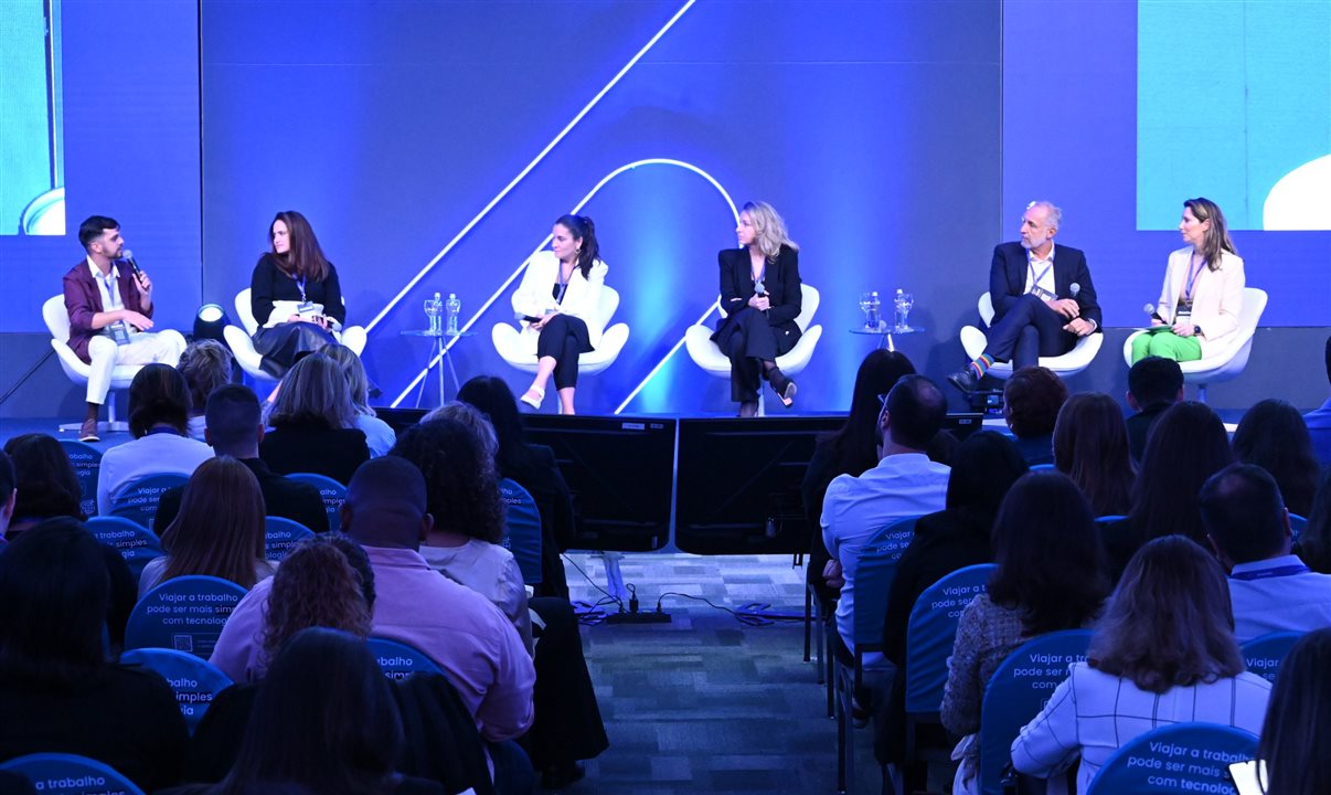 Pablo Martins (Companhia Siderúrgica Nacional), Manuela Bernardes (Flytour Business Travel), Juliana Castiglione (Gol), Jacqueline Conrado (United), Gustavo Esusy (Iberia) e Aline Pontes (Amadeus) 