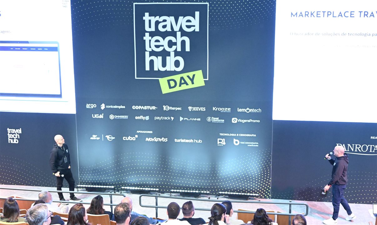 José Guilherme Alcorta, da PANROTAS, e Alexandre Cordeiro, da Travel Tech Hub, fazem a abertura