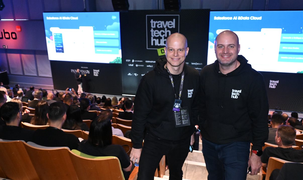José Guilherme Alcorta, da PANROTAS, e Alexandre Cordeiro, do Travel Tech Hub