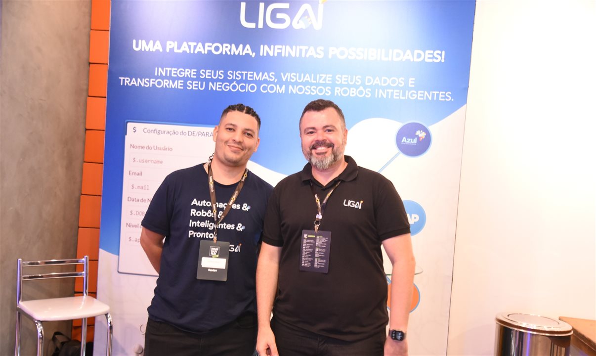 Lucas Cunha e Sidney Lima Filho, da Ligaí, no Travel Tech Hub Day