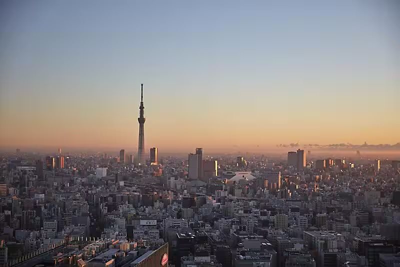 Vista do Mandarin Oriental de Tóquio, um dos hotéis em que as brasileiras ficarão no famtour da Teresa Perez