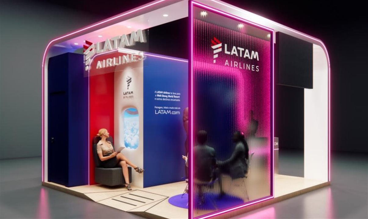 Estande da Latam no evento terá espaço instagramável e experiência imersiva