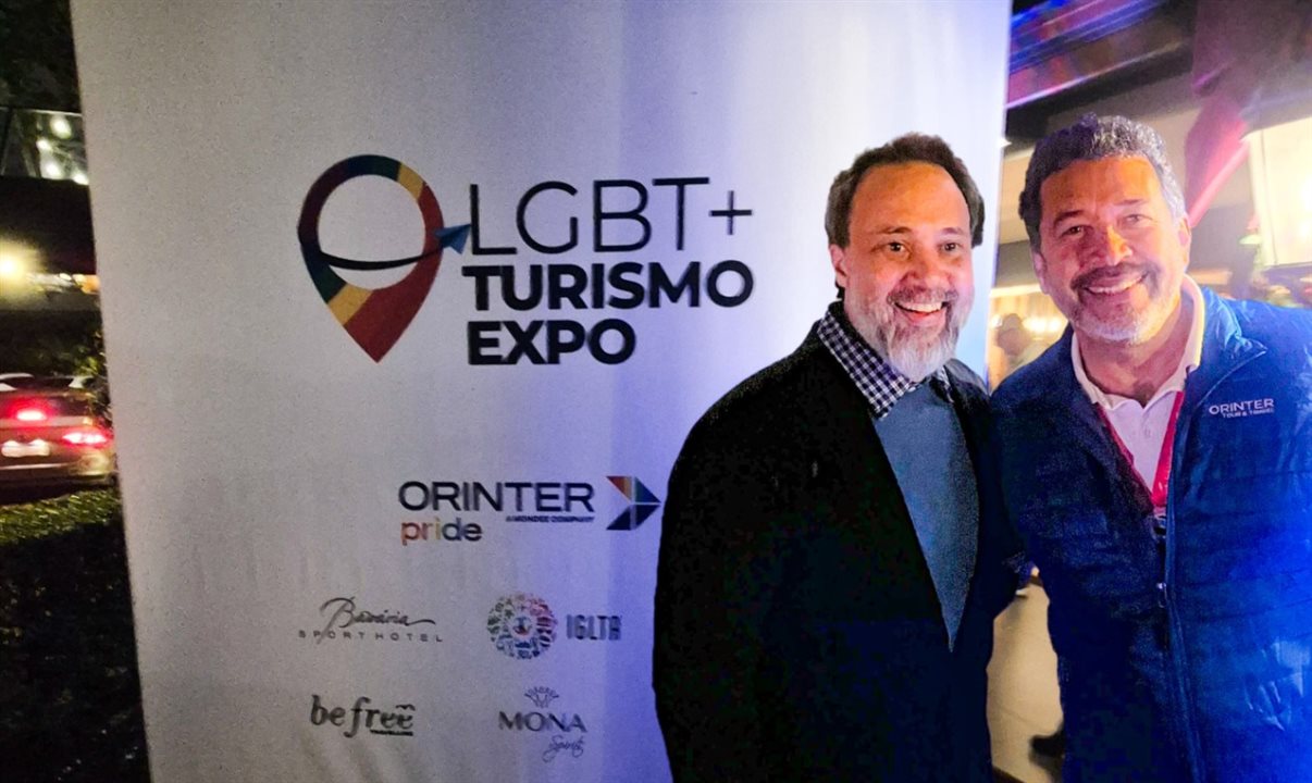 Alex Bernardes, da LGBT+ Turismo Expo, e Jorge Souza, da Orinter