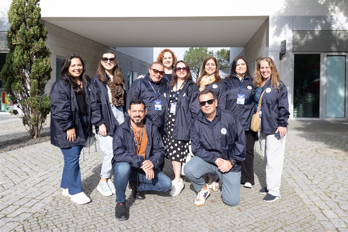 Grupo de agentes do Brasil presente no evento português