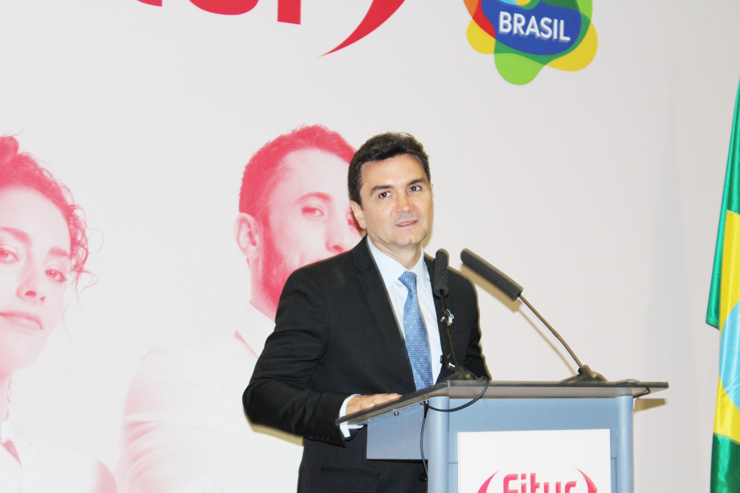 Celso Sabino, ministro do Turismo, na abertura oficial da Fitur 2025