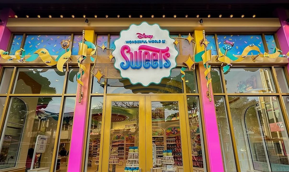 Fachada do Disney Wonderful World of Sweets! Loja abre hoje na Califórnia