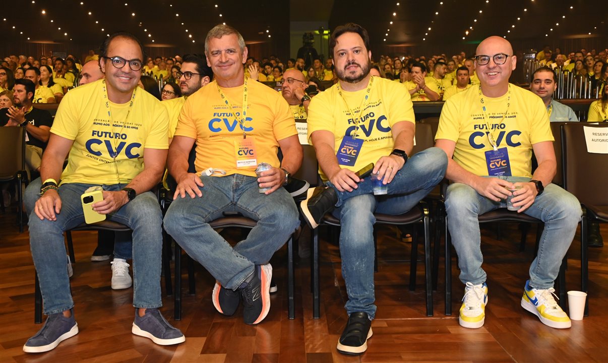 Fabio Godinho, Mateus Bandeira, Felipe Gomes e Fabio Mader, da CVC Corp