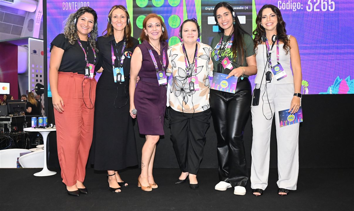 Juliana Garcia (Cogny CSC), Carol Rachid (Renase), Thais Meireles (XP), Fabi Escudero (Sensedia), Suze Silva (CPMC) e Joyce Macieri (Minerva Foods) conduziram o minilab