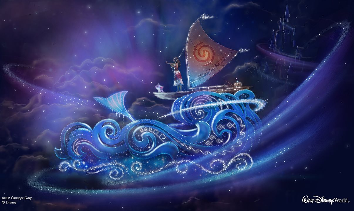 Carro alegórico de Moana será repleto de ondas luminosas