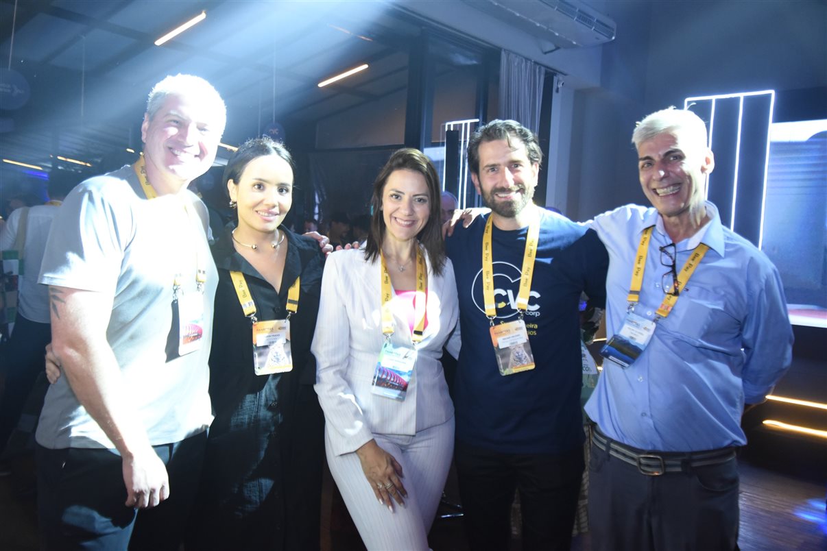 Leandro Pimenta, da Tg.mob, Luana Nogueira, da Alagev, Bruno Heleno, da Trend, e Felipe Oliveira, TMI MICE  