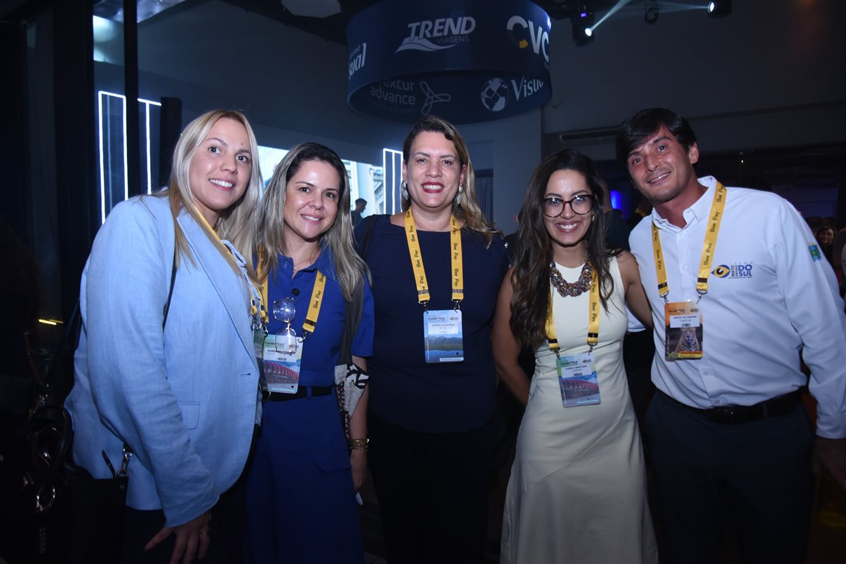 Leandro Pimenta, da Tg.mob, Luana Nogueira, da Alagev, Bruno Heleno, da Trend, e Felipe Oliveira, TMI MICE  