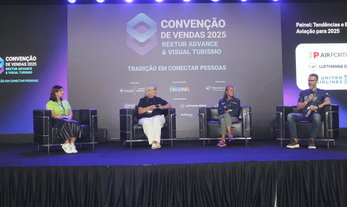 Painel das companhias aéreas na Convenção de Vendas Rextur Advance e Visual Turismo