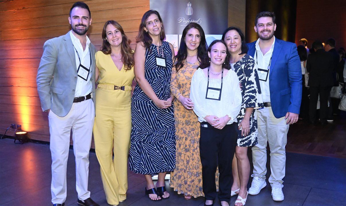 Guilherme Ferreira, Fernanda Carvalho, Jennifer Orofino, Simone Mariote, Maria Eduarda Casanova, Fabia Nakashima, Ronaldo Reis, todos da Preferred Hotels & Resorts