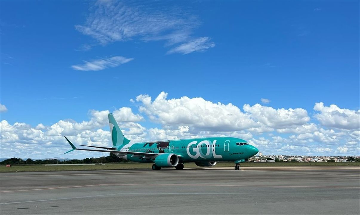 Boeing 737 MAX 8 da Gol após pouso em Caldas Novas (CLV)