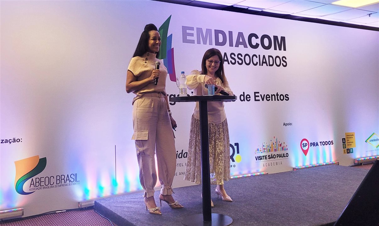 Kelly Oliveira, diretora administrativa financeira do Visite SP, e Elenice Zaparoli, diretora de Eventos do Visite SP