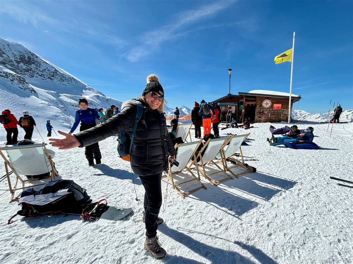 Vanessa Michy, do Turismo de Auvergne-Rhône-Alpes, em Alpe d’Huez