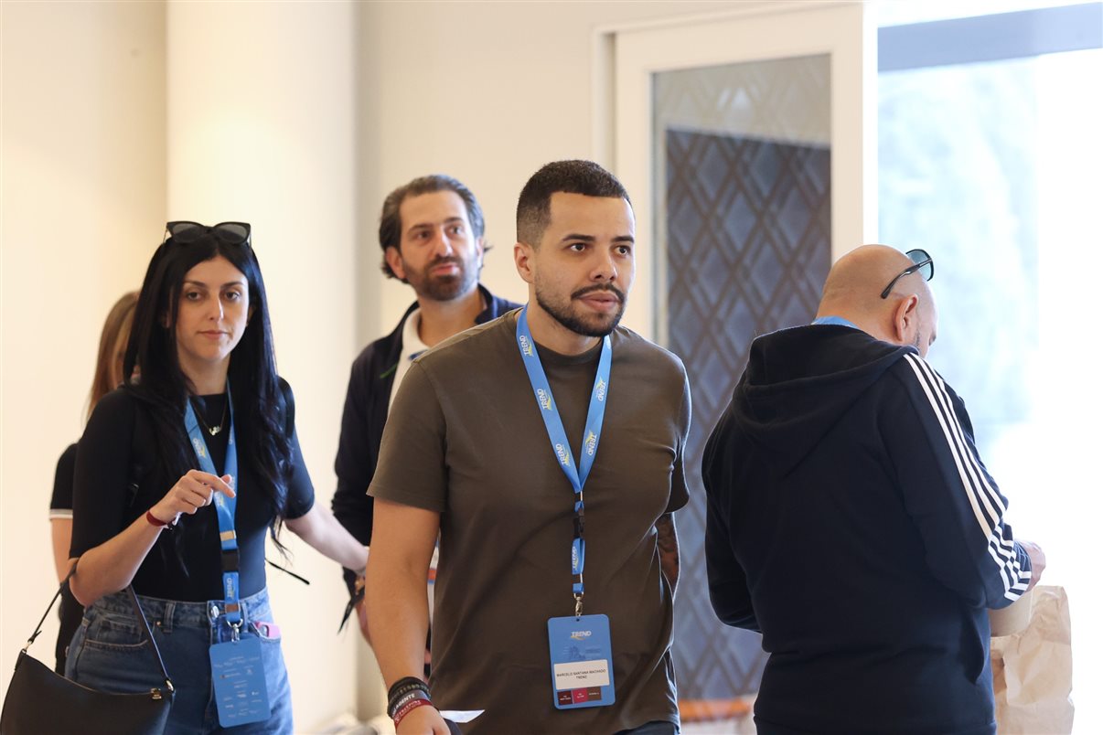 Paula Rorato, da CVC Corp, Pedro Ribeiro, do Vila Galé, e Bruno Heleno, da Trend