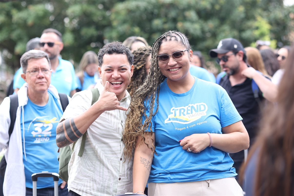 Paula Rorato, da CVC Corp, Pedro Ribeiro, do Vila Galé, e Bruno Heleno, da Trend
