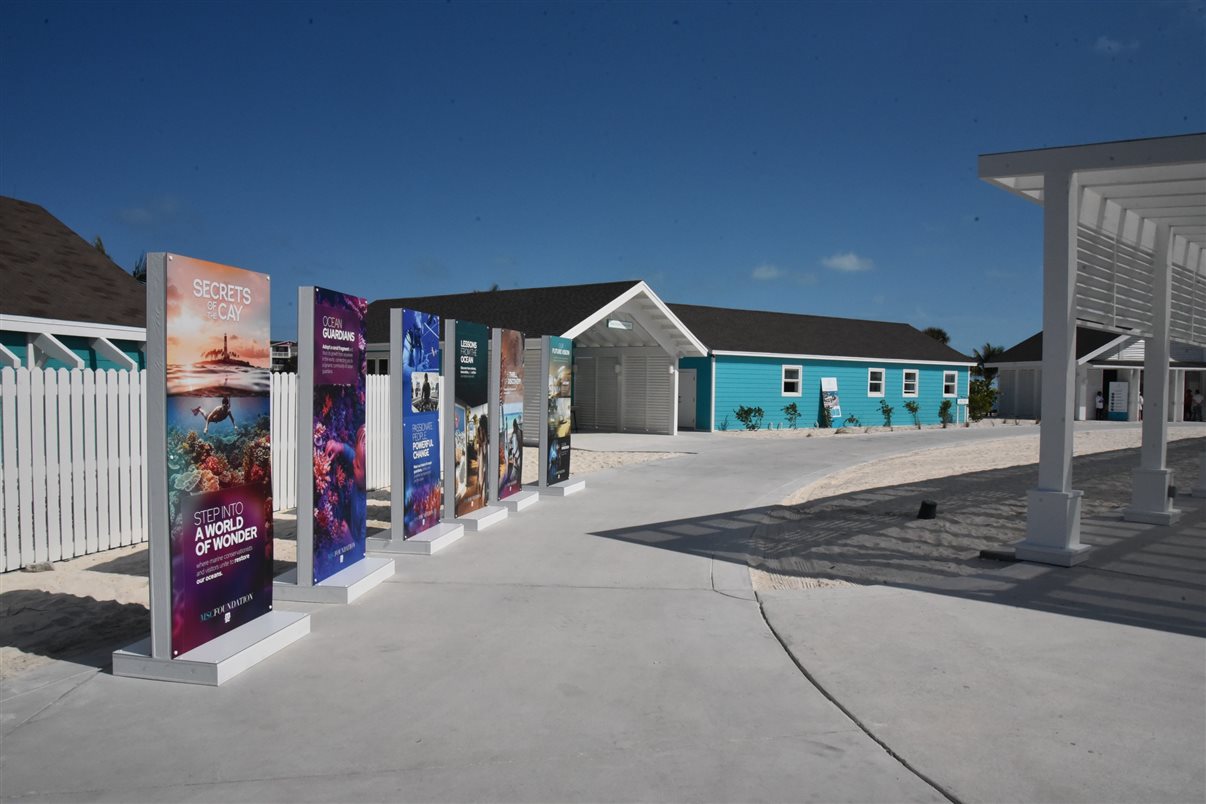 A MSC Foundation criou, dentro da Ocean Cay, um espaço para mostrar e divulgar as ações que realiza