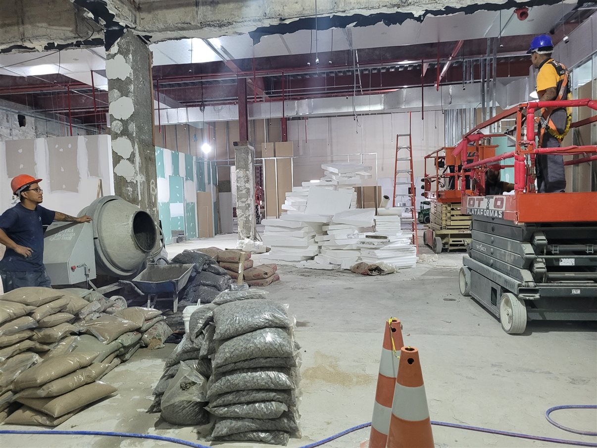 Visão do salão principal para eventos 