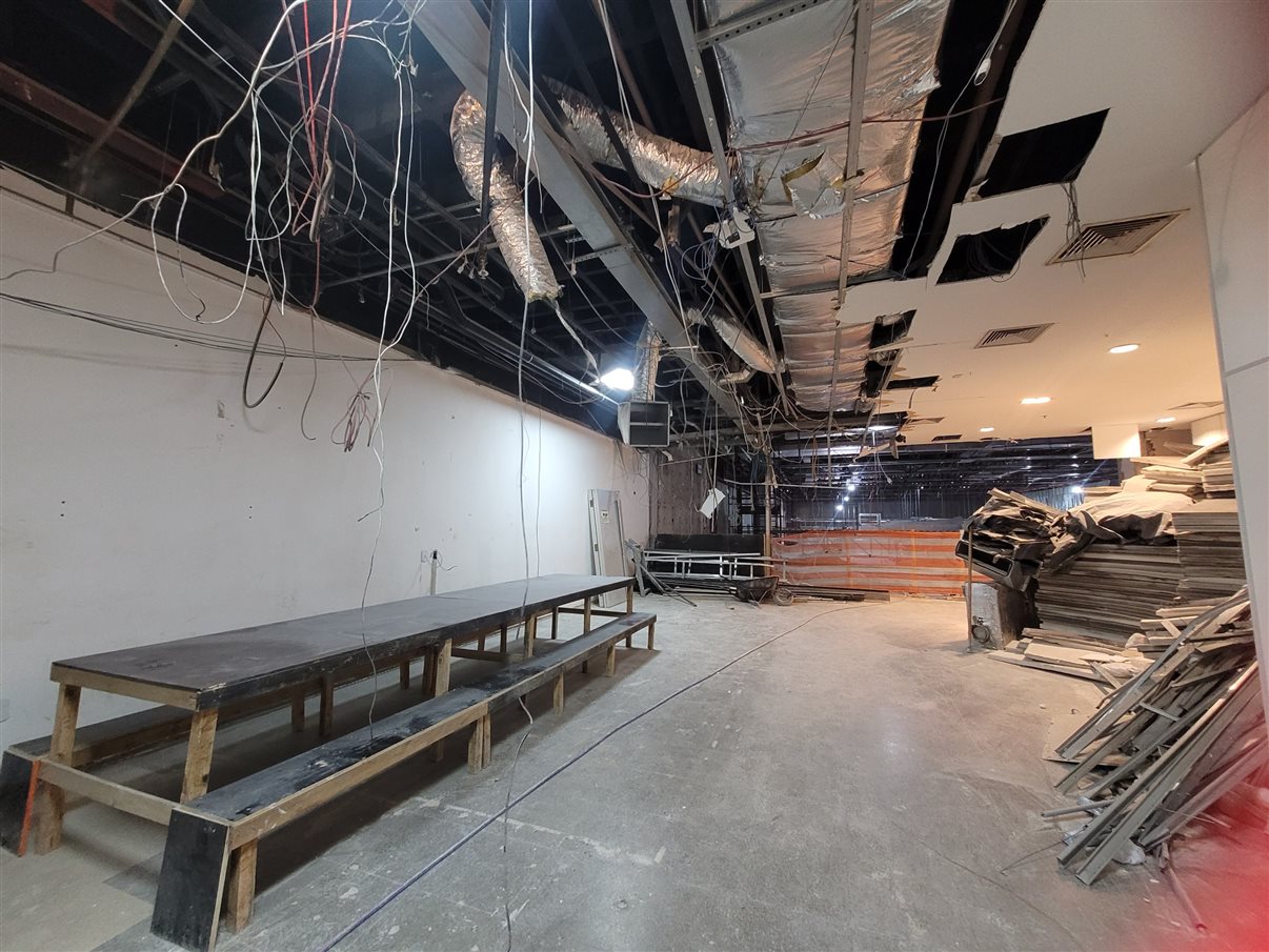 Visão do salão principal para eventos 