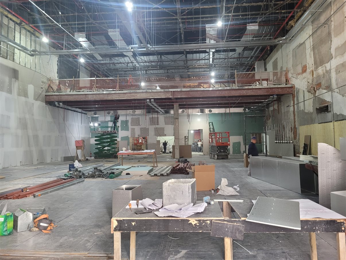 Visão do salão principal para eventos 