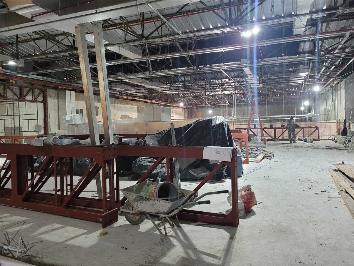 Visão do salão principal para eventos 