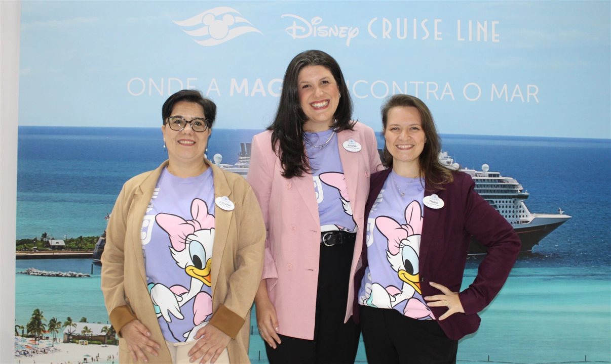 Juliana Belloti, Bruna Bertozzo e Thais Ramos, da Disney Destinations