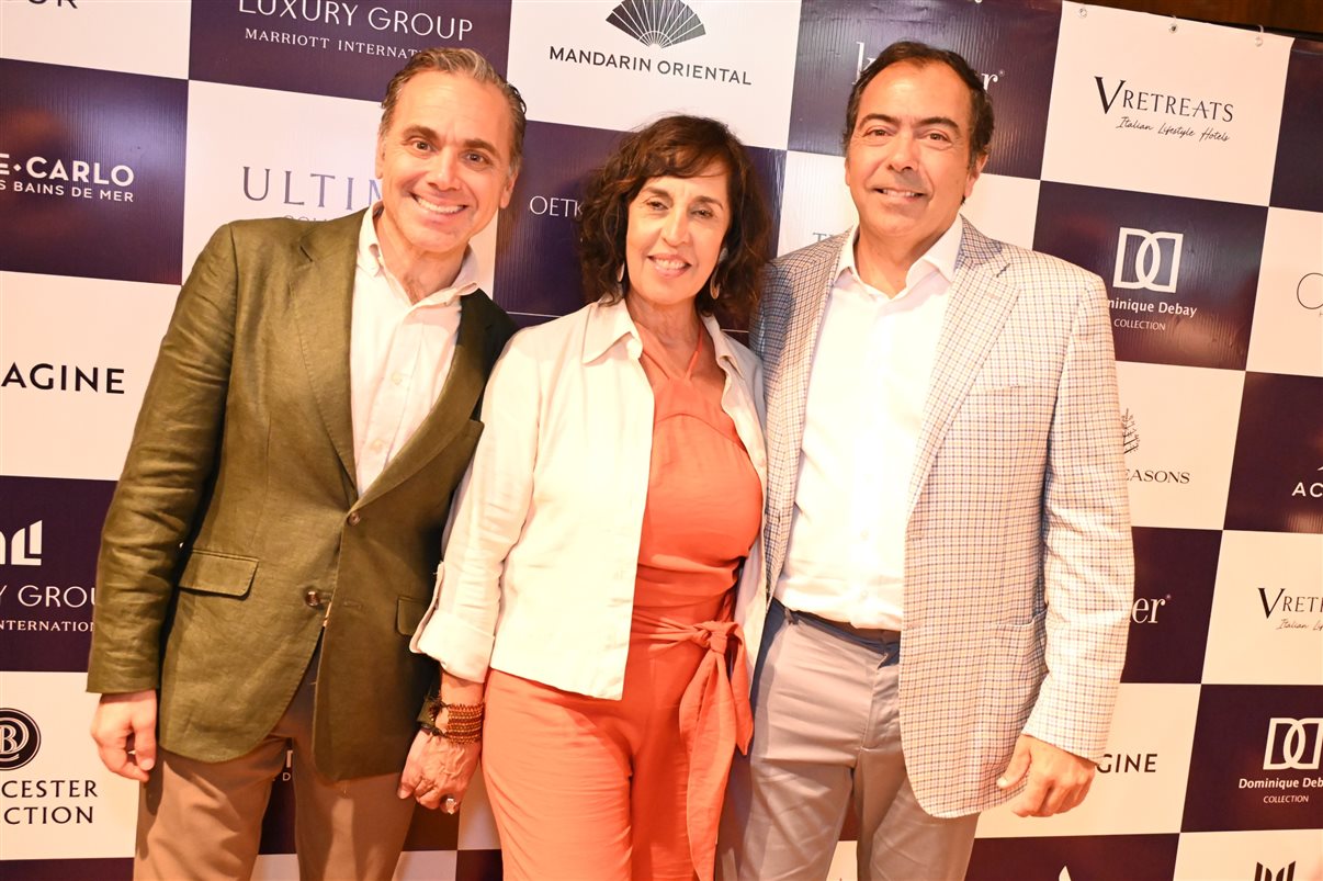 Jack Ezon, da Embark Beyond, Sylvia Silva, da Embark Beyond Brasil, e Tomás Perez, do TP Group