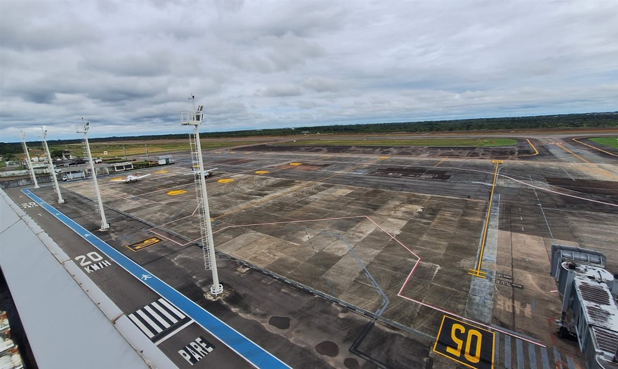Pátio do Aeroporto também já conta com nova sinalização horizontal