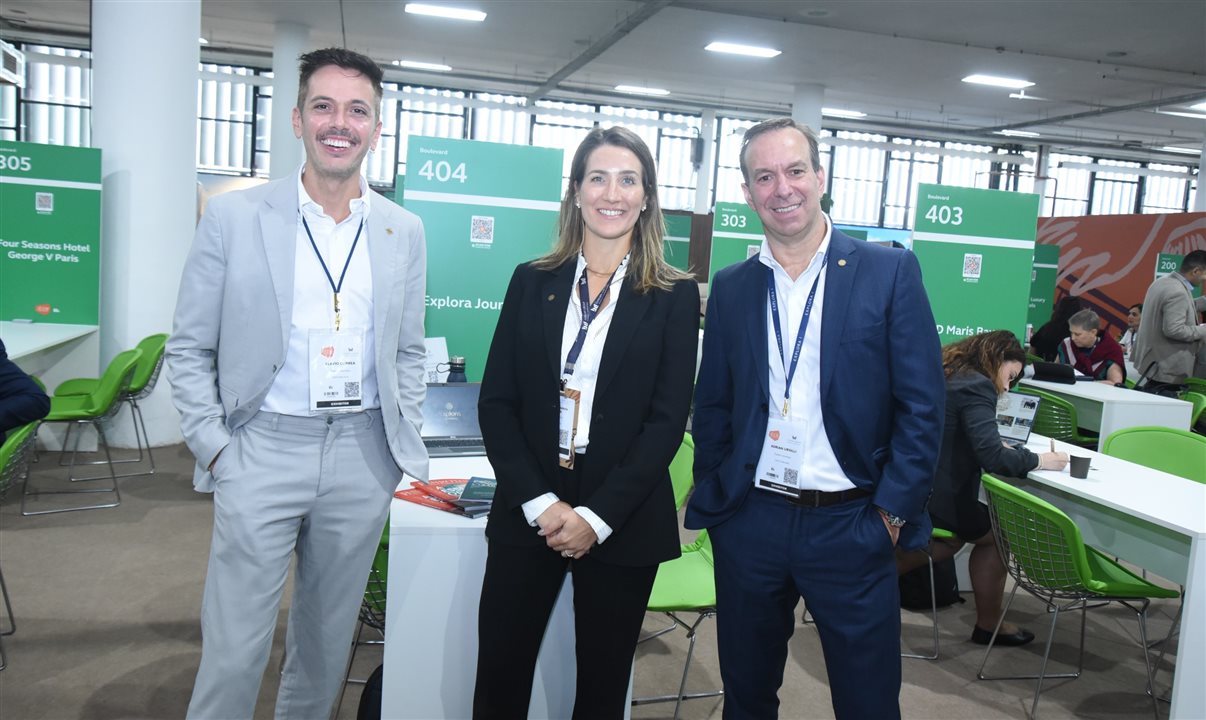 Flávio Correa, Maria Fernanda Trentin e Adrian Ursilli, da Explora Journeys