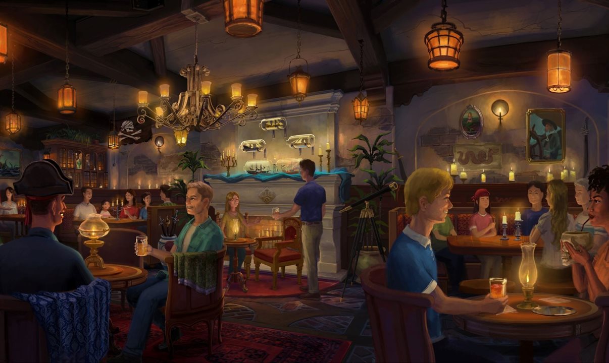 Taverna promete um espaço imersivo onde piratas de todas as idades poderão se reunir para compartilhar histórias e brindar