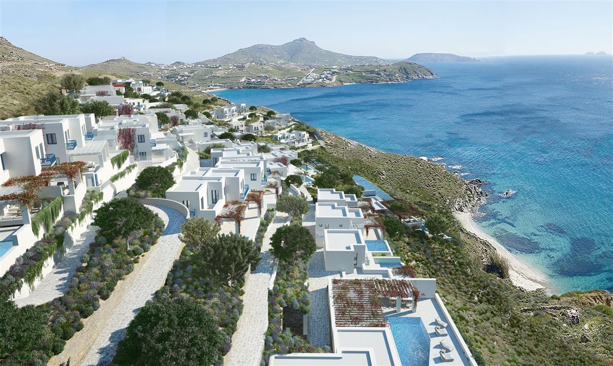 Four Seasons Mykonos terá 94 acomodações, todas com vista para o Mar Egeu