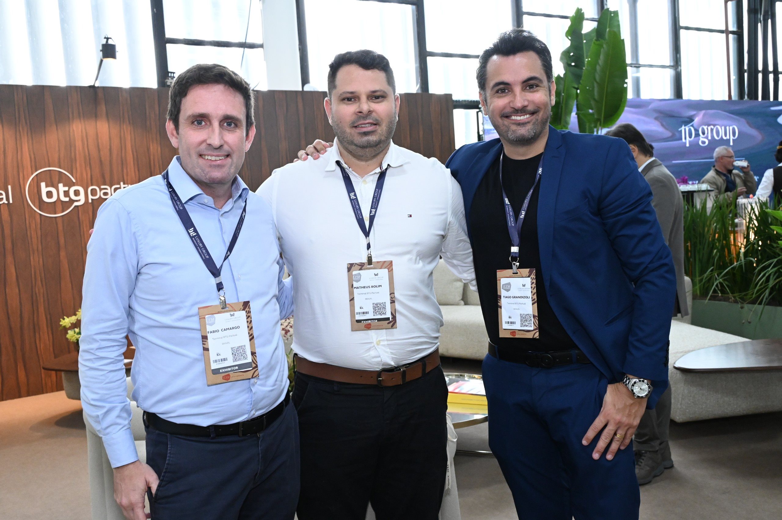 Fábio Camargo, Matheus Rolim e Tiago Grandizoli, do Terminal BTG Pactual
