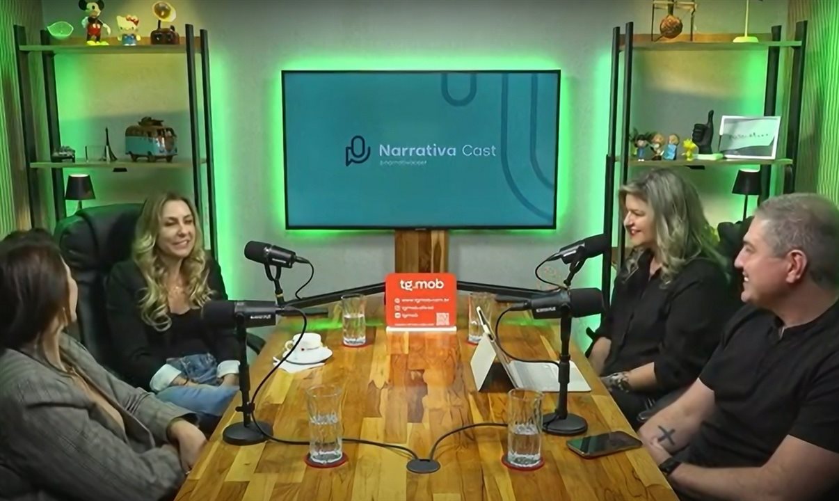 Luana Nogueira e Juliana Patti, da Alagev, com Gisela Oliveira e Leandro Pimenta, do NarrativaCast