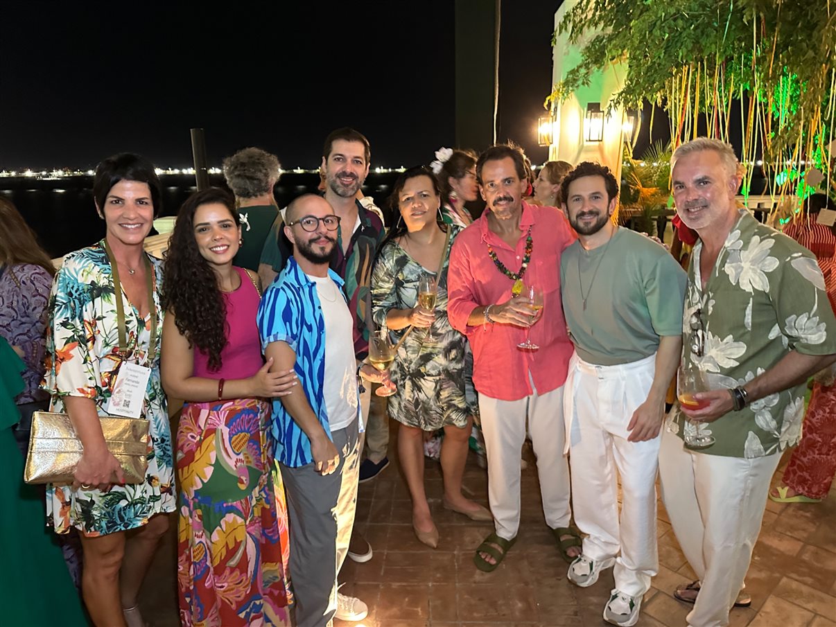 Fernanda Hussne, do Hotel Unique, Marryer Queiroz, da Inti Experience, Naldo Goes, da Conecta, Victor Falcão, da Ana Terra, Yana Pinheiro, da GW Travel, Luís Sassi, da Flaptur, Ricardo Cunha, da Journeys M2M, e Michael Prüssner, do Barracuda Hotel & Villas