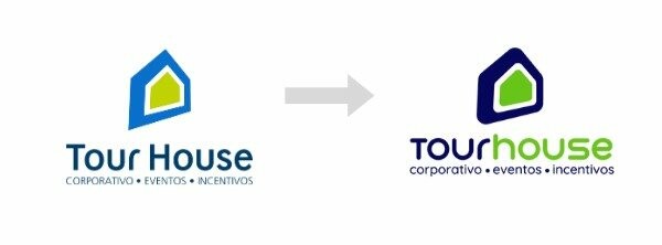 Evolução do logo da Tour House