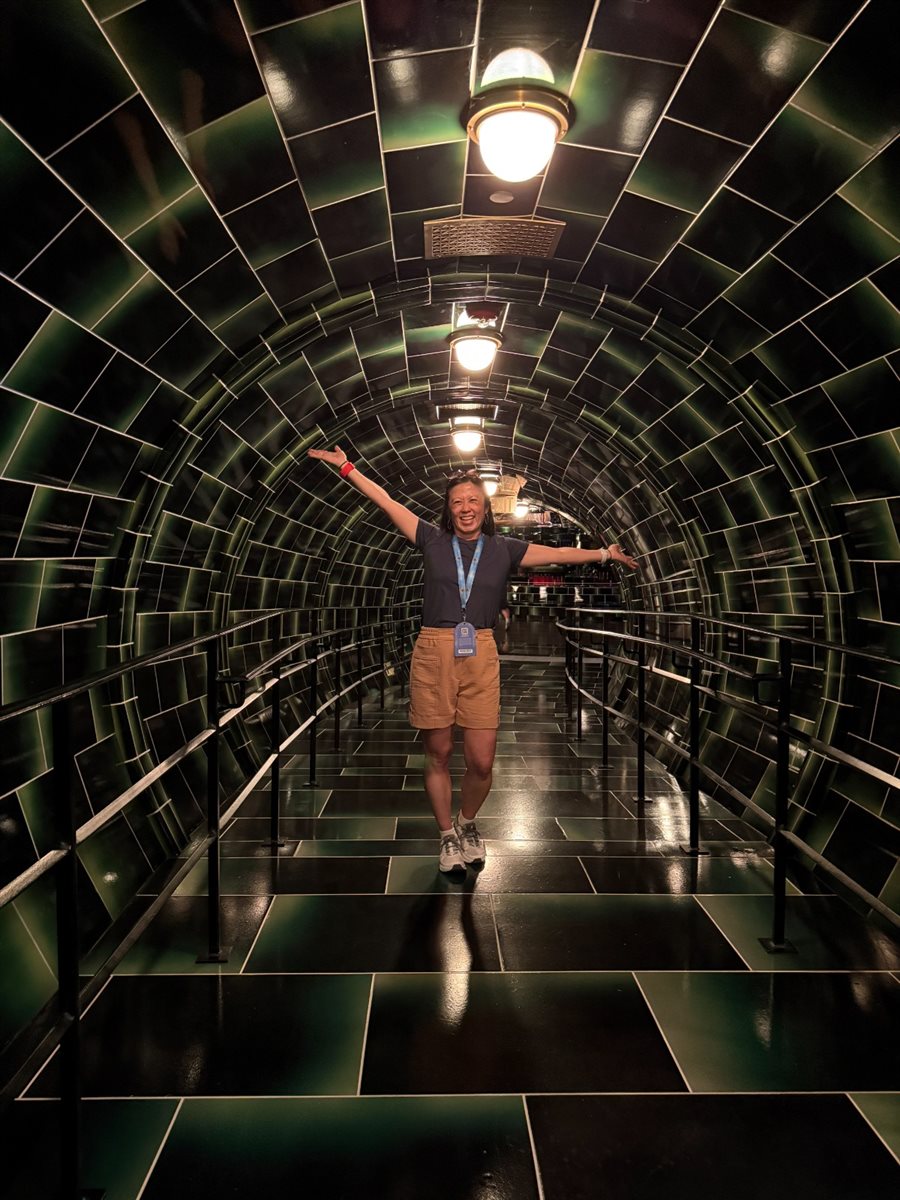 Time da Universal Destinations e Experiences com habitantes do mundo de Harry Potter Ministry of Magic: Juliana Baraldi, Gabriella Cavalheiro, Alessandra Santos, Renato Gonçalves, e Martim Diniz